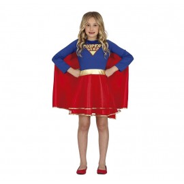 Costume da Wonder Woman con Mantello Rosso per Bambina