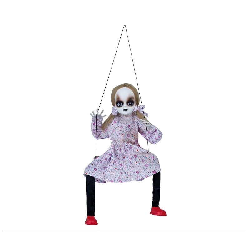 Jolijou DC3679 Bambola Louison Con Altalena – Morbida Doudou 21 Cm, Capelli Biondi Modellabili, Lavabile A 30°C, Confezione Regalo