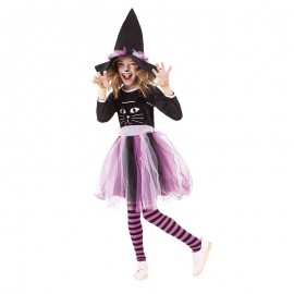 Costume da Streghetta Nero e Rosa per Bambina Online