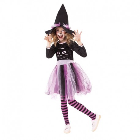 Costume da Streghetta Nero e Rosa per Bambina Online