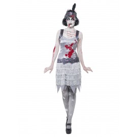 Costume da Flapper Zombie Grigio