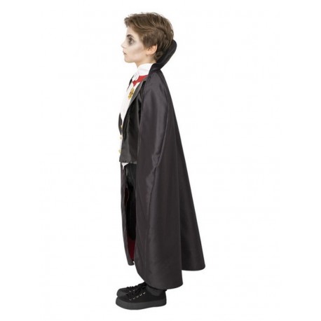 Guirca Costume Bambino Vampiro Dracula 3-4 Anni | Rosso, Nero E Bianco | Completo Con Camicia, Gilet E Mantello | Taglia 95-106 Cm