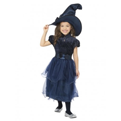 Costume da Strega Blu Notte Bambina Shop