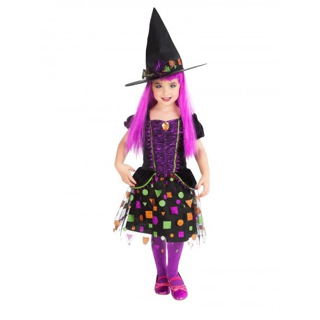 Costume da Strega Glitterato con Forme Geometriche Shop