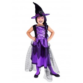 Costume da Strega Viola Chic per Bambina Online