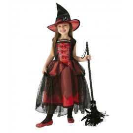 Costume da Strega Chic Rosso per Bambina Online