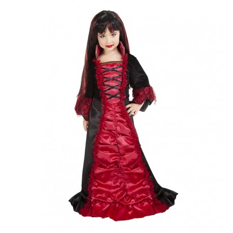 Costume da Vampira Rosso e Nero Bambina Shop