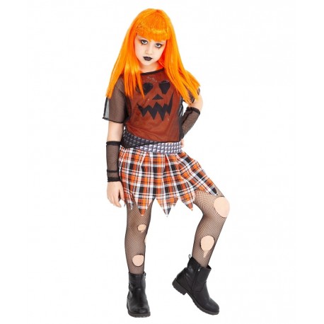 Costume da Zucca Punk Bambina Offerta