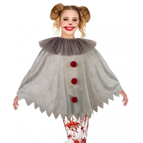 Costume da Pagliaccio Horror Grigio Bambina Shop