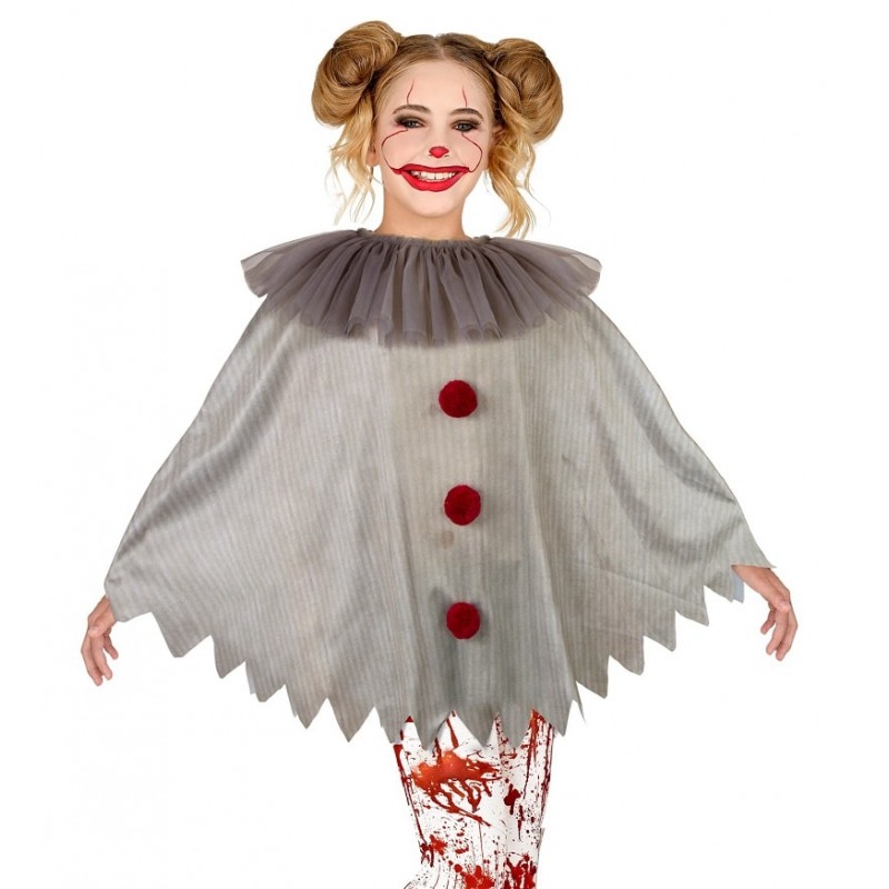 Costume da Pagliaccio Horror Grigio Bambina