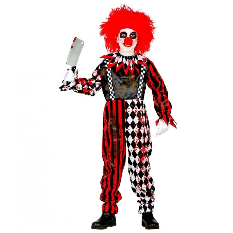 Costume da Clown Horror con Parrucca