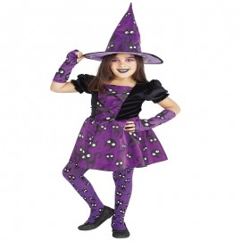 Costume Strega Viola con Gatti Bambina Shop