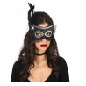 Maschera Nera con Piuma Donna Shop