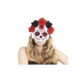 Compra Maschera Catrina con Fiori Rossi e Neri 