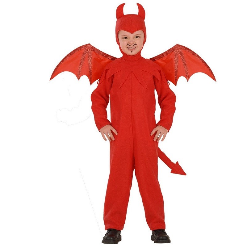 Costume Diavolo Per Bambino Taglia 4-6 Anni (104-116 Cm) – Abito, Maschera, Mantello E Cintura