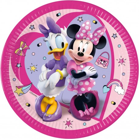 8 Piatti Decorazioni Minnie Rosa 