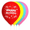 8 Palloncini con Scritta Happy Birthday Multicolori Shop