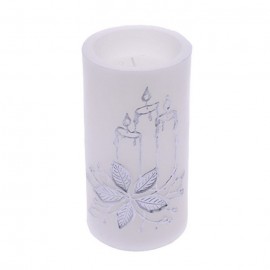 Candela Decorata in Argento con Luce 7,50 X 15 Cm Online