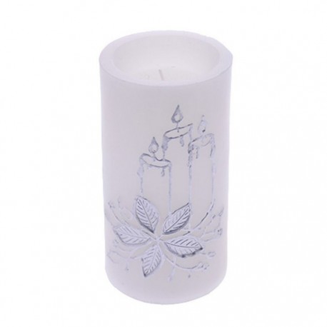 Candela Decorata in Argento con Luce 7,50 X 15 Cm Online