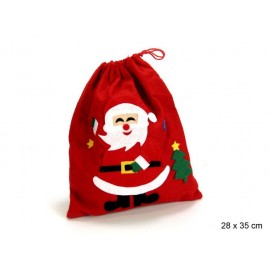 Sacco in Tessuto di Babbo Natale Rosso 28x0,20x35cm