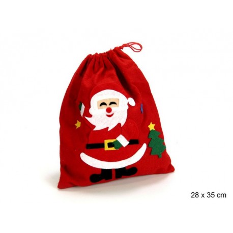 Sacco in Tessuto di Babbo Natale Rosso 28x0,20x35cm