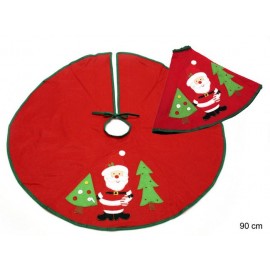 Copri Base Albero di Babbo Natale Tessuto Rosso 90 X 90 X 0,10 Cm Online