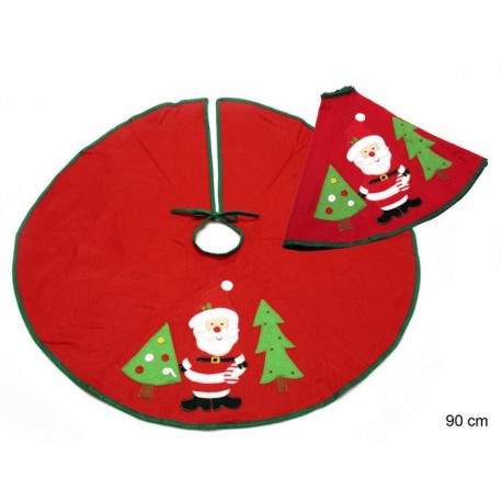 Copri Base Albero di Babbo Natale Tessuto Rosso 90 X 90 X 0,10 Cm Online