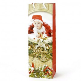 Bustina con Bambino Natale con Decorazione Glitter 12 X 10 X 36 Cm