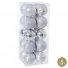 20 Palline Misto Plastica Argento 6 X 6 X 6 Cm