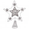 Puntale Stella per Albero di Natale Argento Brillantinata 18 X 23 Cm