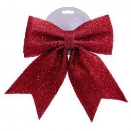 Fiocco Rosso Natalizio Glitter 22 X 28 Cm