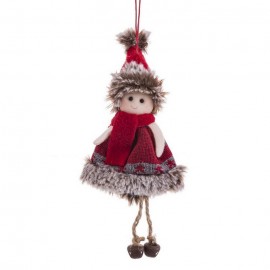 Decorazione Appesa Bambina con Vestito Rosso 20 cm Economica
