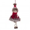 Decorazione Appesa Bambina con Vestito Rosso 20 cm Economica