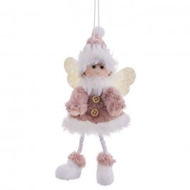 Decorazione Appesa Bambola Rosa di Stoffa 15 Cm