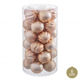Palline Glitterate Opache Colore Oro 6 X 6 X 6 Cm