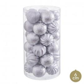 Sfere Opache Glitter Argento 6 X 6 X 6 Cm