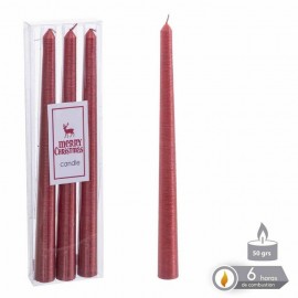 Compra Set di 3 Candele Rosso Perlato 1,80 X 20 Cm