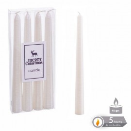 Set di 4 Candele Bianco Perlato 1,80 X 20 Cm Online