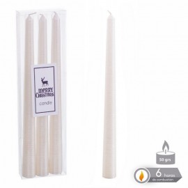 Set di 3 Candele Bianco Perlato 1,80 X 20 Cm Shop