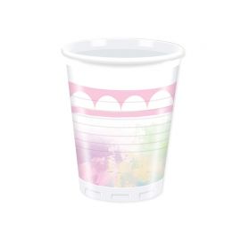 8 Bicchieri Unicorno Rosa 200 ml