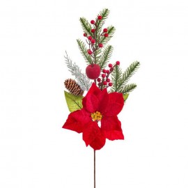 Ramo Natalizio 64 Cm Fiore Stella di Natale Di 20 Cm Di Diametro