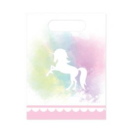 6 Sacchetti Unicorno Rosa