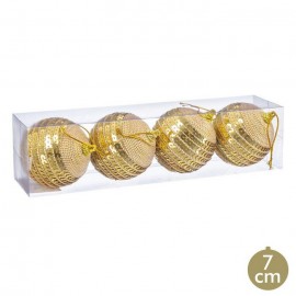 4 Palline di Natale Oro 7 X 7 X 7 Cm