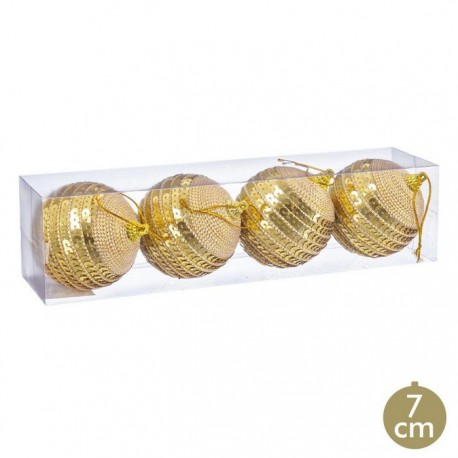 4 Palline di Natale Oro 7 X 7 X 7 Cm