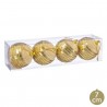 4 Palline di Natale Oro 7 X 7 X 7 Cm