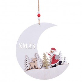 Decorazione Appesa Babbo Natale Luna Bianca 20 X 19 Cm Shop