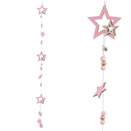 Festone con Stelle Rosa e Dorate 7 X 90 Cm Offerta