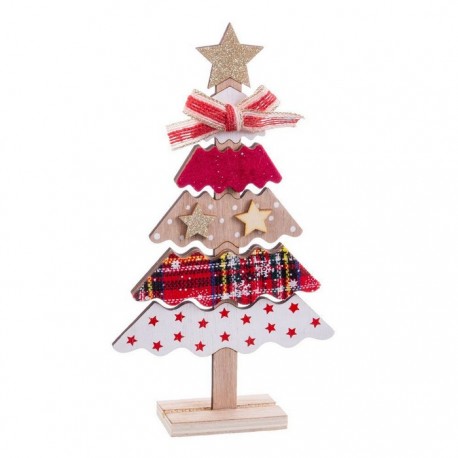 Piedistallo in Legno con Albero di Tessuto 13 X 24 X 4,50 Cm Store