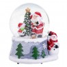 Palla in Vetro Babbo Natale con Musica 13 X 10,50 X 14,50 Cm Economica