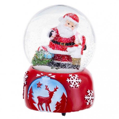 Compra Palla Babbo Natale con Musica e Neve Finta 10,50 X 10,50 X 14,80 Cm